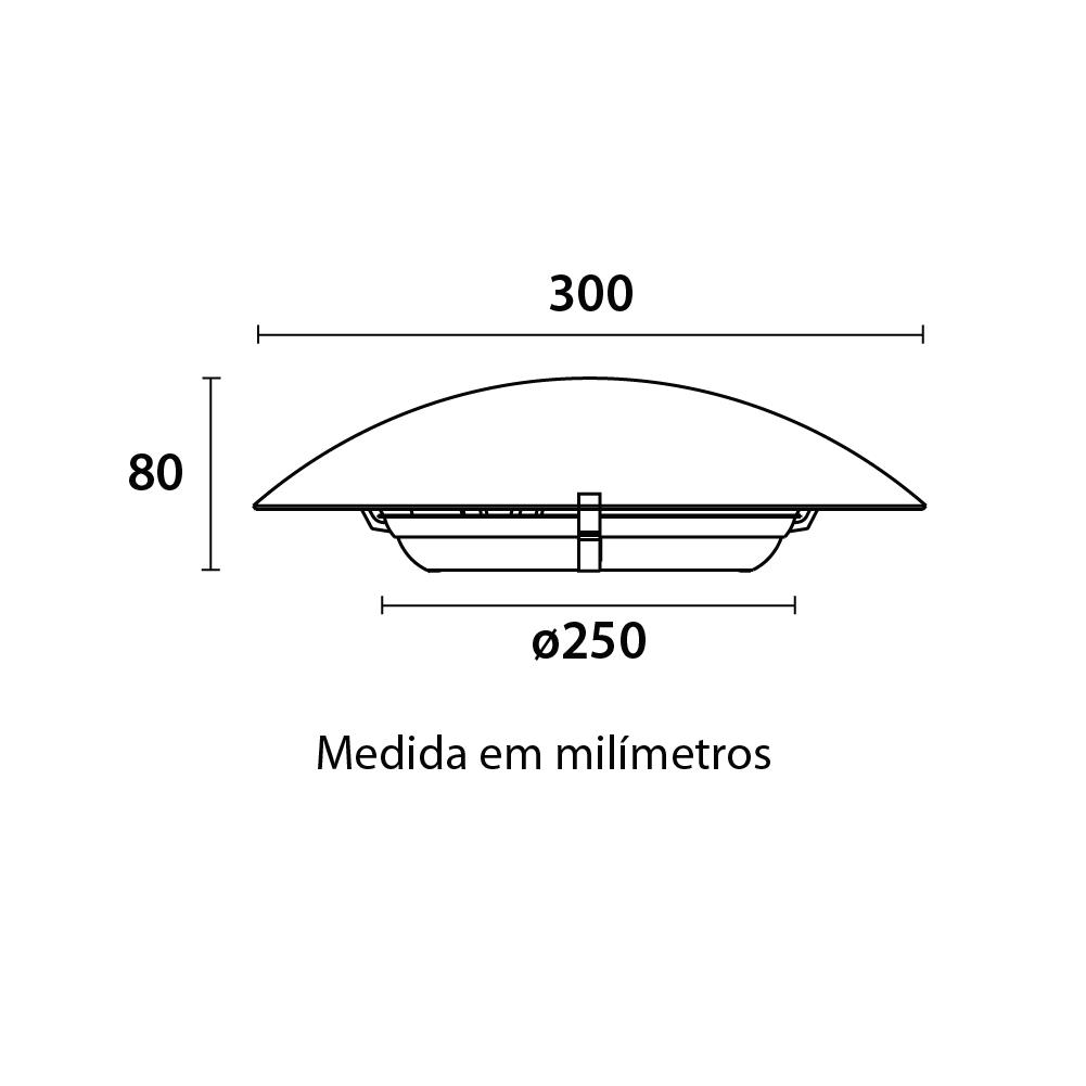 PLAFON REDONDO VIDRO 30CM - BLUMENAU