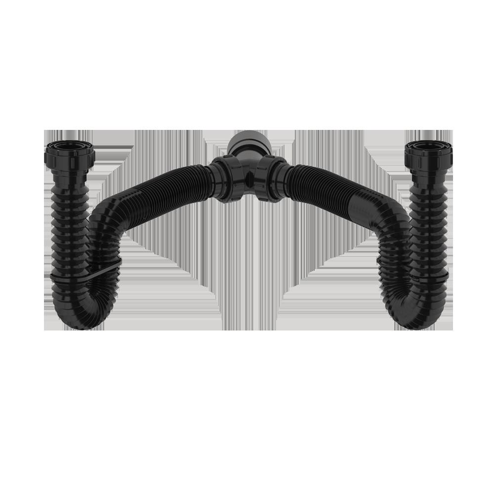 Sifão Tubo Extensível Duplo 0,68m Black c/ Suportes - CENSI