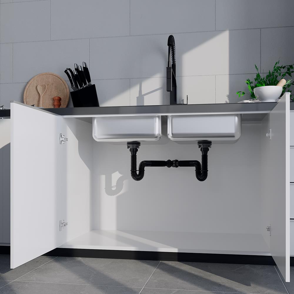 Sifão Tubo Extensível Duplo 0,68m Black c/ Suportes - CENSI