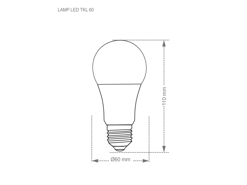 LÂMPADA LED TKL60 / 9W 3000K TASCHIBRA