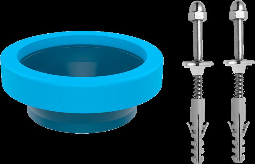 ANEL DE VEDACAO P/ VASO SANITARIO C/ GUIA E KIT DE FIXACAO EM ACO ZINCADO E BUCHA N°10