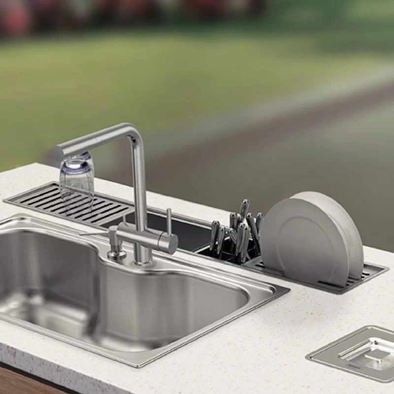 Canal Organizador Tramontina 105cm 94534003 em Aço Inox Scotch Brite 105x18cm
