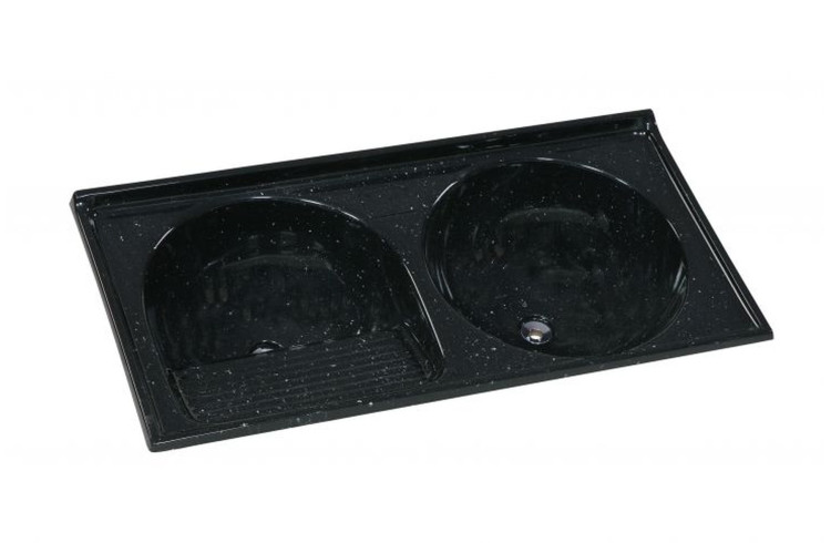 TANQUE SINTÉTICO GRANITADO DUPLO Nº 2 PRETO – 110x55cm - A.J. RORATO