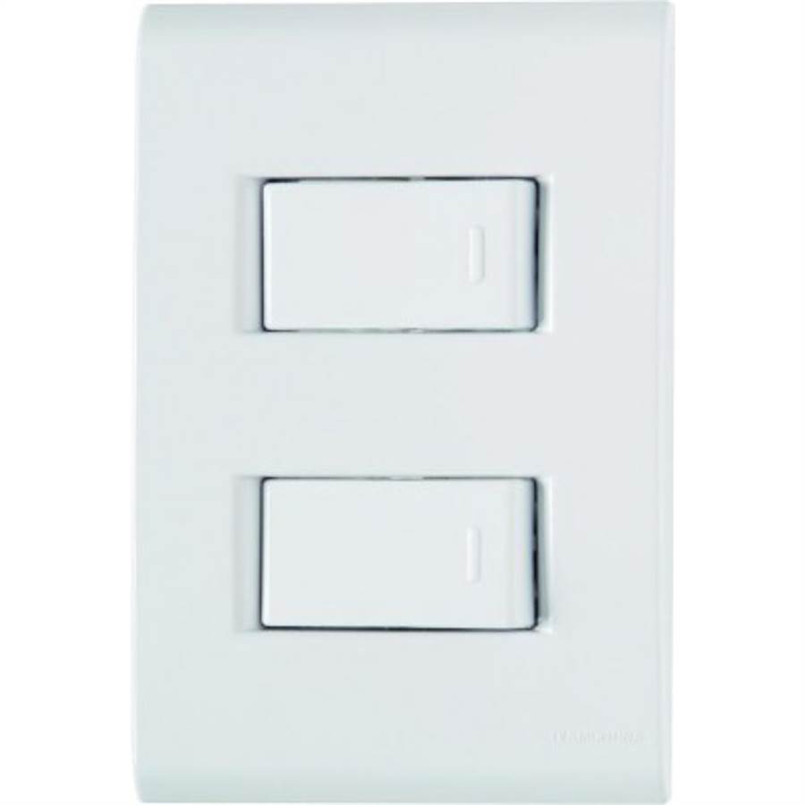 Conjunto Liz Placa+Sup 4X2 + 2 Interruptor Branco - Tramontina