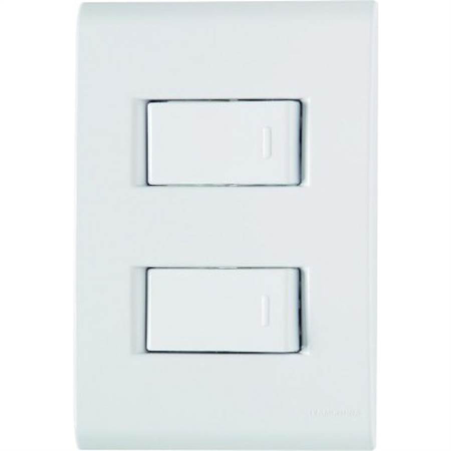 Conjunto Liz Placa+Sup 4X2 + 2 Interruptor Branco - Tramontina