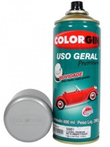 Tinta Spray 400ml Uso Geral para Rodas Alumínio - Colorgin
