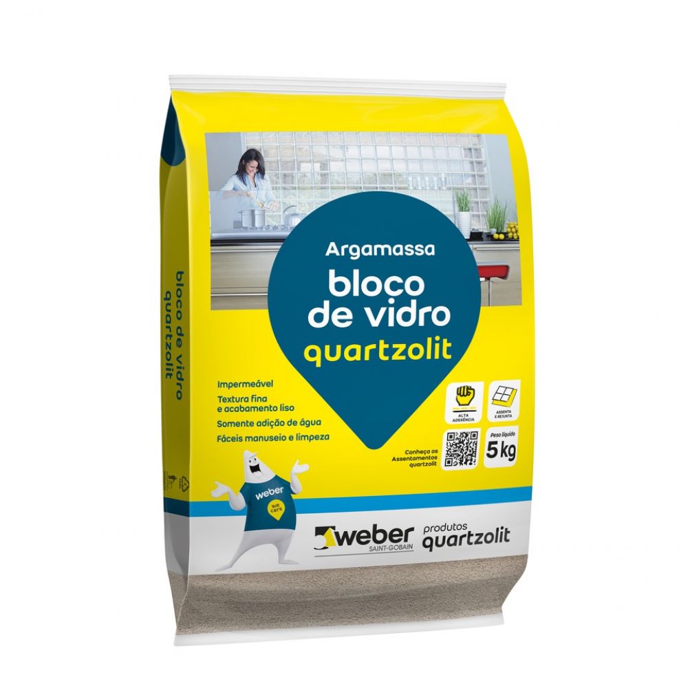 Argamassa Para Bloco de Vidro 5kg - Quartzolit