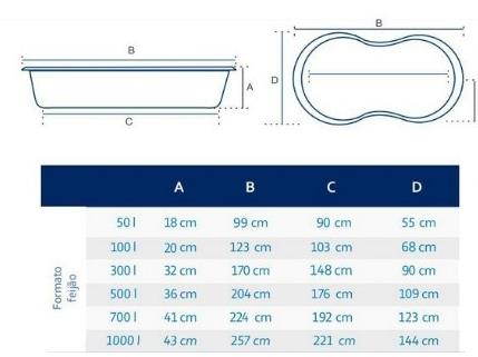 Piscina de Polietileno Feijão Azul - Afort